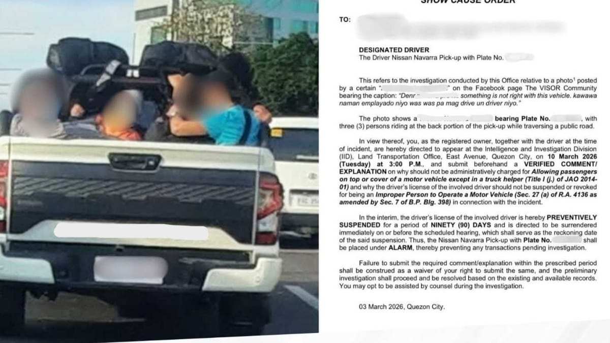 LTO Goes After Government Pickup Truck Spotted Hauling Passengers on Its Cargo Bed