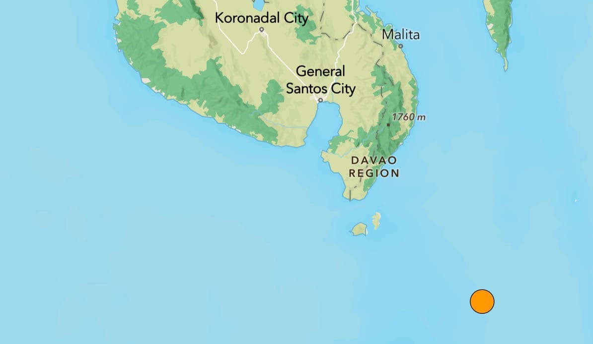 Magnitude 5.4 Earthquake Strikes Waters Off Davao Occidental Early Sunday Morning — Felt in Sarangani and South Cotabato