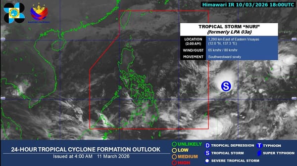 Bagyo Alert! Tropical Storm Nuri Powers Up East of the Philippines