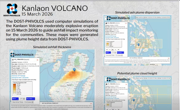 Kanlaon Volcano Erupts Again — Third Time This Year, PHIVOLCS Releases Ash Dispersion Maps